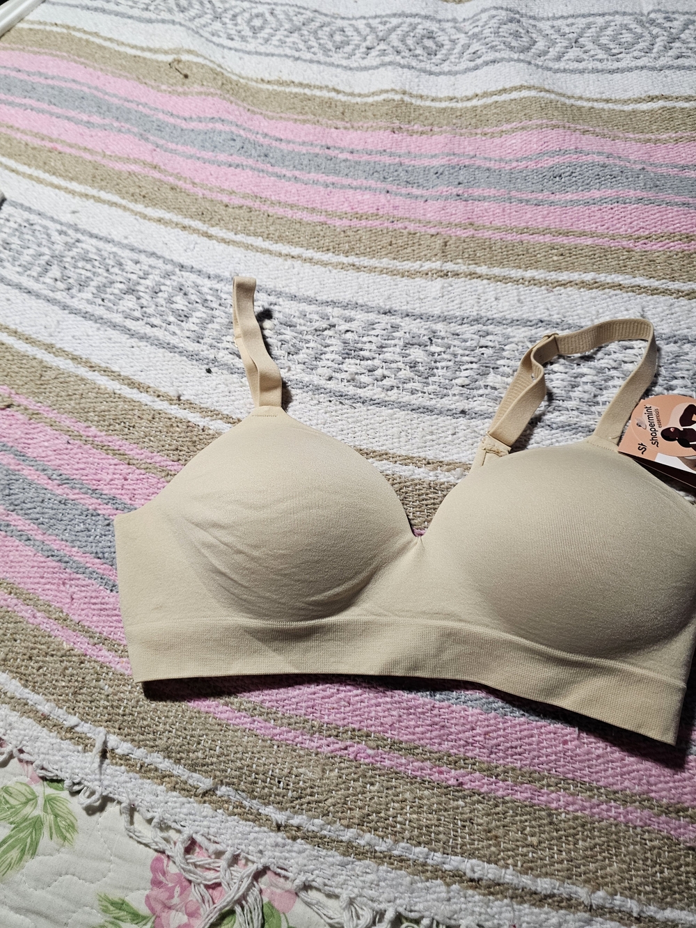 Shapermint Seamless Beige Wireless T-Shirt Bra